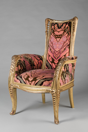Louis Majorelle - Fauteuil en bergère, décor de fougères