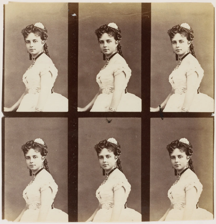 André Adolphe Eugène Disdéri - Mlle Benatti en pied, en huit poses