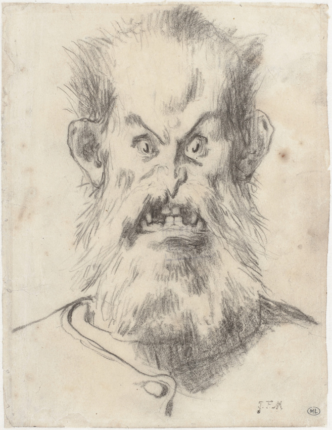 Jean-François Millet - Tête d'homme, hirsute et grimaçante, dit tête de l'ogre