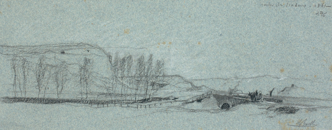Louis Boitte - La Campagne romaine, les rochers des Mazzoni, vue