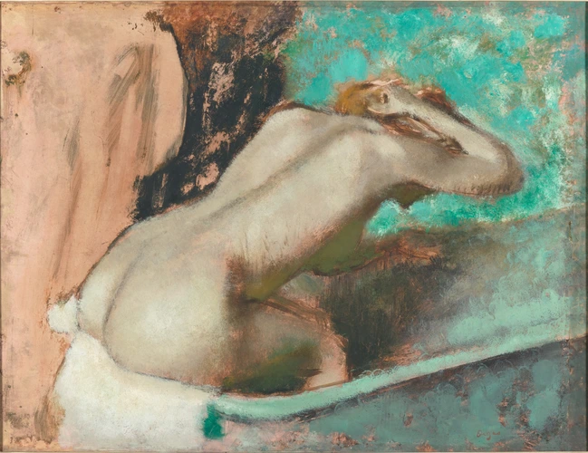 Edgar Degas - Femme assise sur le bord d'une baignoire et s'épongeant le cou