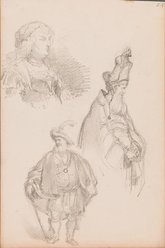 Louis Boitte - Trois figures d'après Rembrandt