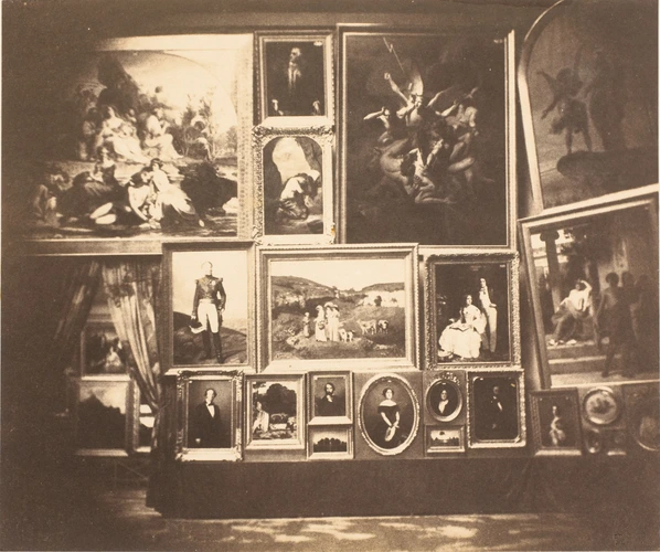 Salon de 1852, Grand Salon mur nord (au centre : "Les demoiselles de village" de Gustave Courbet) - Gustave Le Gray