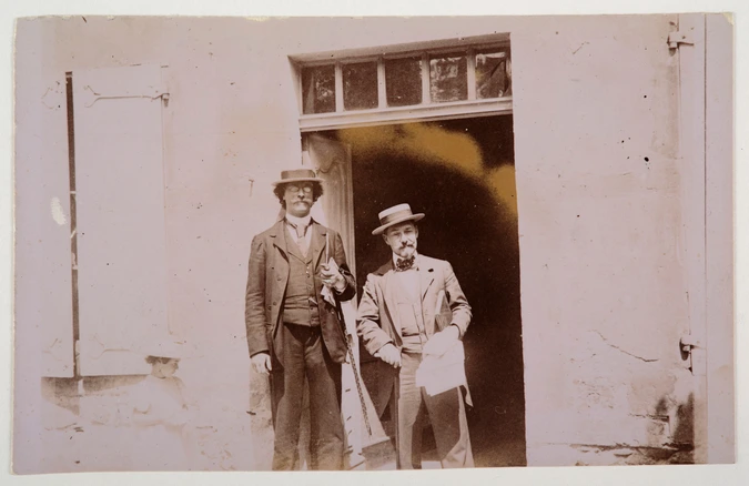 Pierre Bonnard - Claude Terrasse et le Dr Guillermin à la porte dite "porte du c...