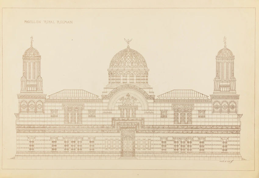 Exposition universelle de 1900, pavillon royal de Roumanie, façade sur la Seine - Jean-Camille Formigé