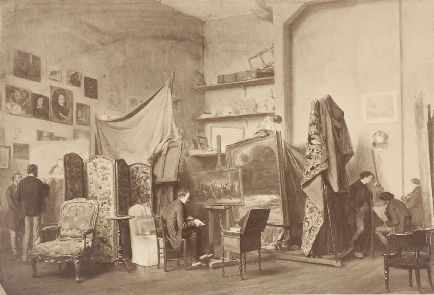 Robert Jefferson Bingham - "L'Atelier de Paul Delaroche", tableau de Louis Roux