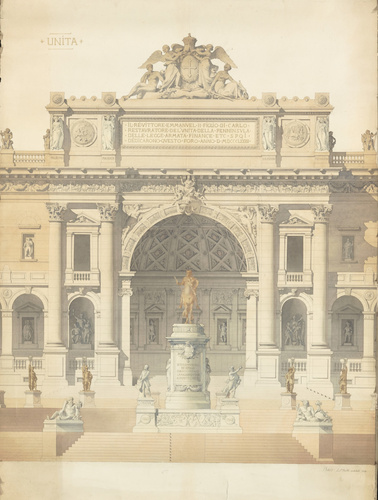 Louis Boitte - Projet pour un monument à Victor-Emmanuel à Rome, élévation de la...