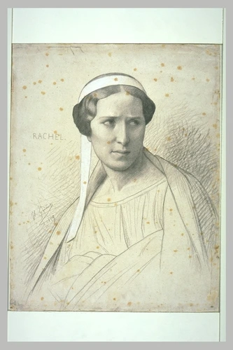 Jean-Léon Gérôme - Portrait de la tragédienne Rachel en buste, costume antique