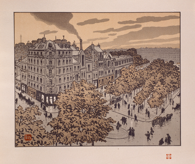 dessin, Henri Rivière, Du boulevard de Clichy, entre 1888 et 1902