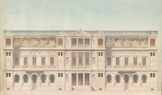 Marcellin Varcollier - Projet de façade d'un bâtiment public, élévation