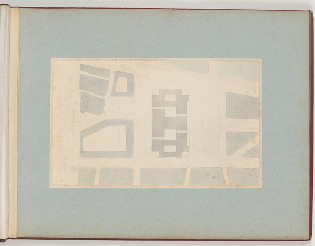 Anonyme - Projet de reconstruction de l'hôtel de ville de Paris, plan d'ensemble...