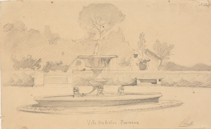 Louis Boitte - Villa Médicis, un bassin du parterre