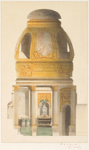 Alfred-Nicolas Normand - Chapelle Saint-Jérôme aux Invalides, coupe transversale