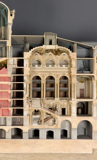 Charles Garnier - Opéra de Paris, maquette de la coupe longitudinale