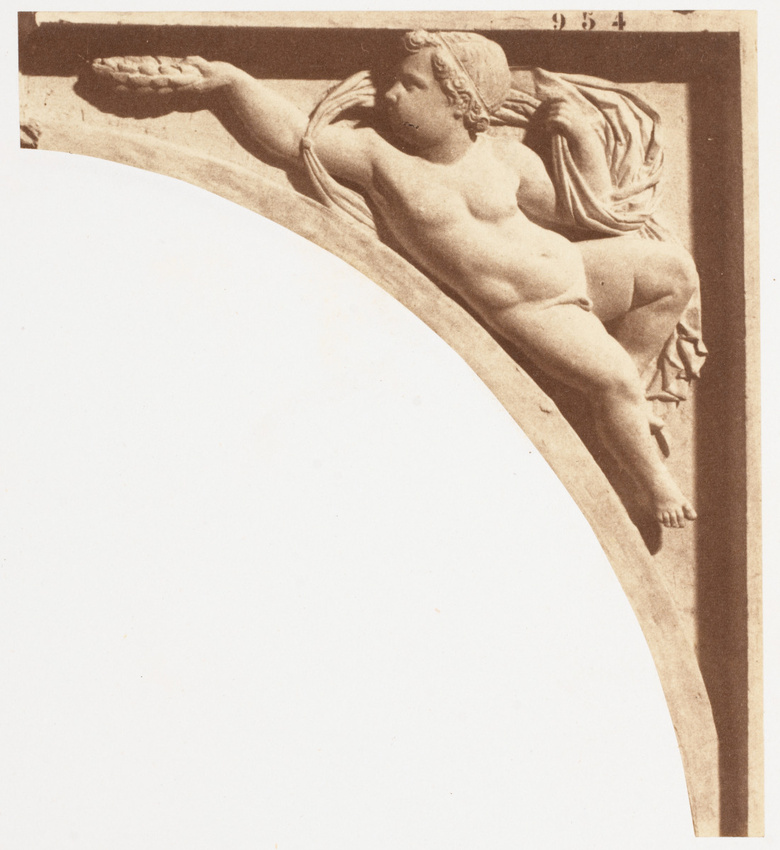 Édouard Baldus - Tympan de l'arcade du premier étage du pavillon Sully, décor du...
