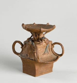 Vase à quatre anses à décor de paysans bretons - Paul Gauguin