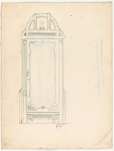 Emile Causé - Petite armoire à colonnettes sommée d'un chat
