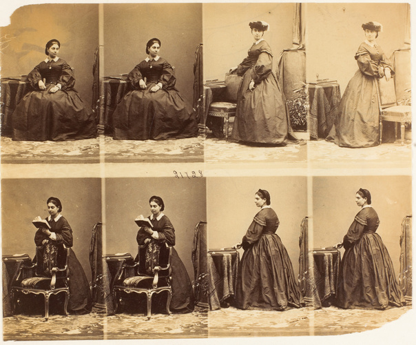 André Adolphe Eugène Disdéri - Comtesse Koutaisoff en huit poses, deux assise et...