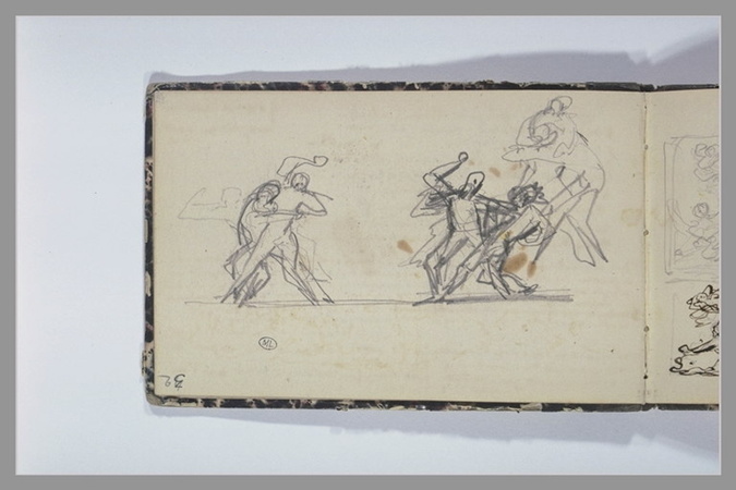 Henri Chapu - Personnages luttant