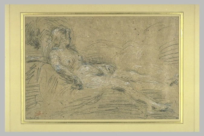 Adolphe-Félix Cals - Femme nue, couchée sur un lit