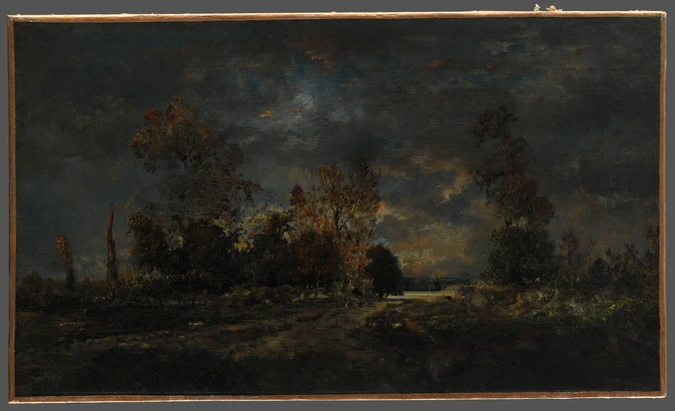 Théodore Rousseau - Route dans la forêt de Fontainebleau, effet d'orage