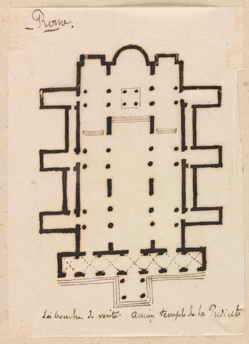 Edouard Villain - Plan de l’ancien temple de la Pudicitia, Rome