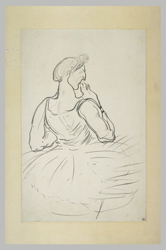 Henri de Toulouse-Lautrec - Footit en danseuse, la tête vers la droite, la main ...