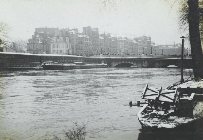 Charles Augustin Lhermitte - Paris, inondation, crue de la Seine en hiver