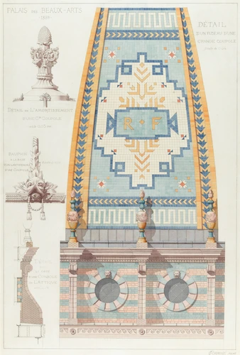 Jean-Camille Formigé - Projet pour l'Exposition universelle de 1889, décorations...