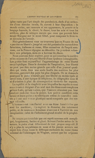 Guillaume Apollinaire - Mercure de France - I-XII-1918. p. 385 à 396, L'Esprit n...