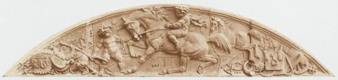 Edouard Baldus - "L'Equitation", sculpture d'Edouard Delabrière, décor du palais...
