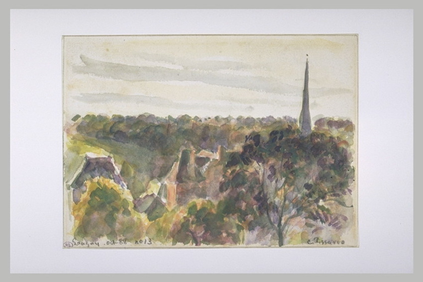 Vue d'Eragny - Camille Pissarro | Musée d'Orsay