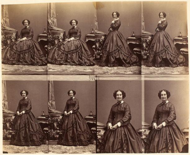 André Adolphe Eugène Disdéri - Mme Boreel en huit poses, deux assise, six en pie...