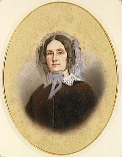 Philippe Félix Dupuis - Femme en buste avec un bonnet mauve