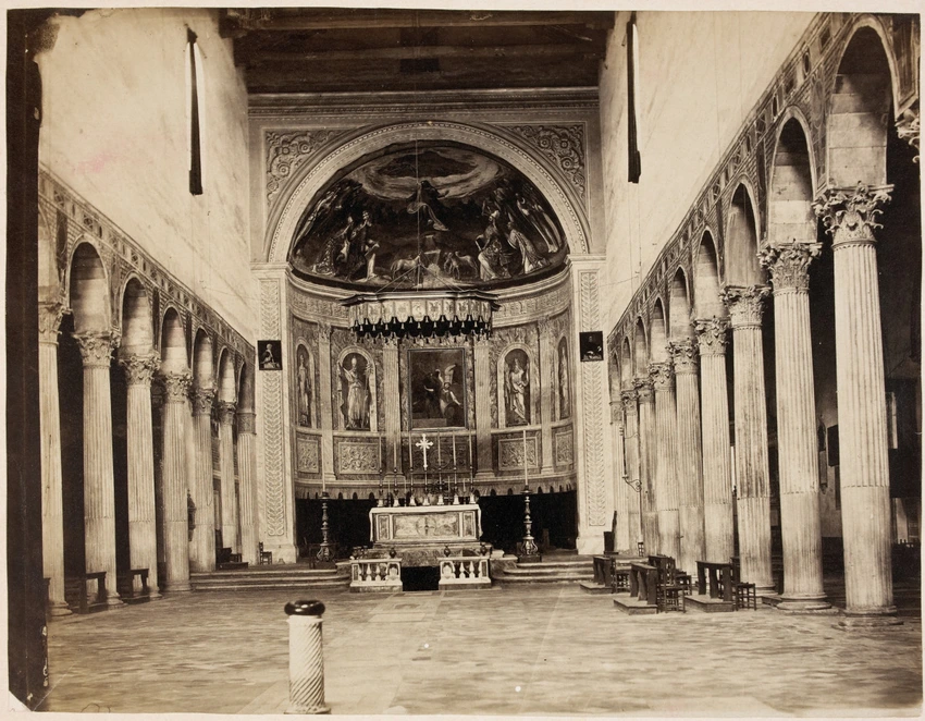 Anonyme - Rome, intérieur d'église, la nef