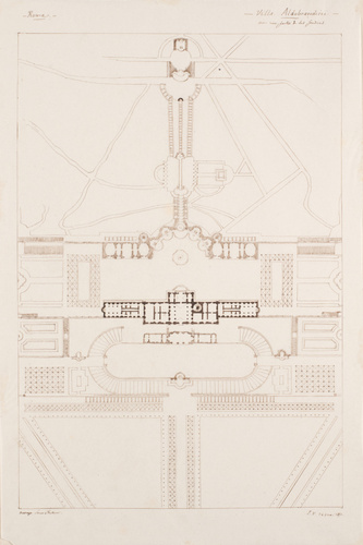Edouard Villain - Plan général de la Villa Aldobrandini avec une partie de ses j...