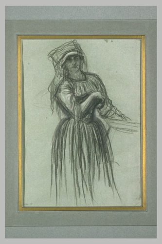 Ernest Hébert - Paysanne italienne debout, portant un objet