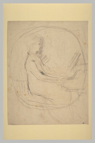 Henry Cros - Jeune femme au piano