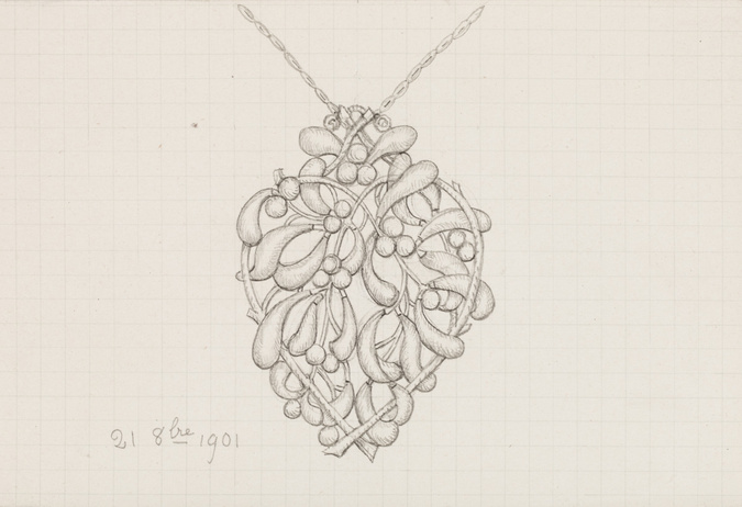 Enguerrand du Suau de la Croix - Pendentif en forme de coeur à motif de gui