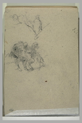 Jean-Baptiste Carpeaux - Croquis ; deux figures se soutenant