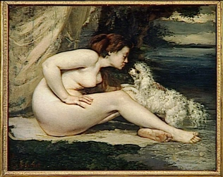 Gustave Courbet - Femme nue au chien