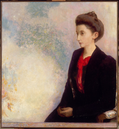 Tête de jeune femme, de profil à gauche - Odilon Redon