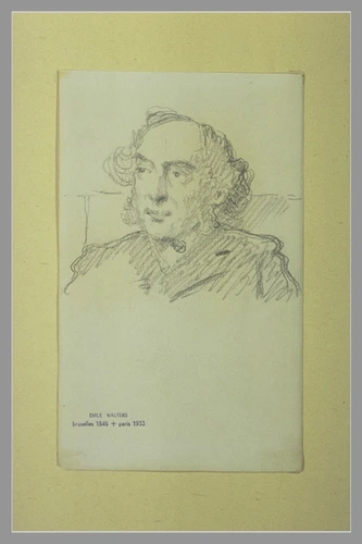Emile Wauters - Portrait d'homme, en buste, avec des favoris