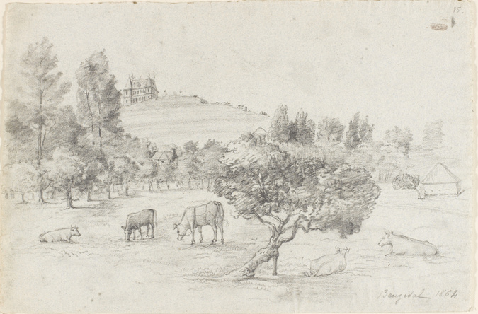 Louis Boitte - Beuzeval, vue de la campagne et château