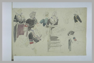 Eugène Boudin - Etudes de costumes de femme bretonne