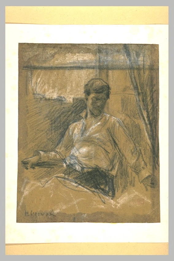 Henri Gervex - Homme, à mi-corps, de face, adossé à une fenêtre