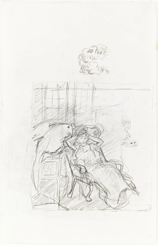 Pierre Bonnard - Misia assise dans un intérieur avec un perroquet