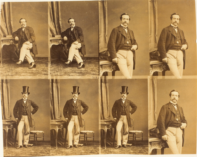André Adolphe Eugène Disdéri - Mr Decré en huit poses, deux assis et six en pied