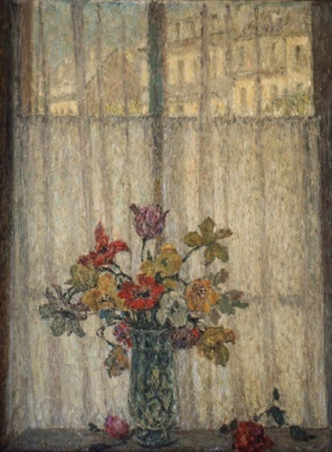 Henri Le Sidaner - Le Bouquet devant la fenêtre