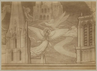 D. Freuler - Photographie d'un détail du carton pour la mosaïque Le Voeu de Loui...